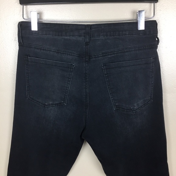 High Rise Black Raw Hem Frayed Skinny Jeans - Picture 8 of 8